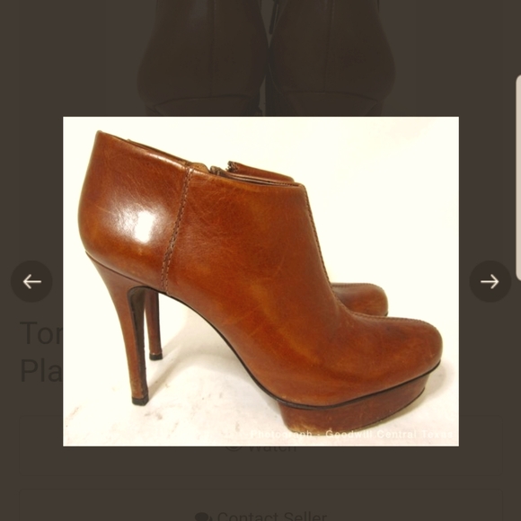 Tory Burch Shoes - GUC Tory Burch brown platform heeled booties
